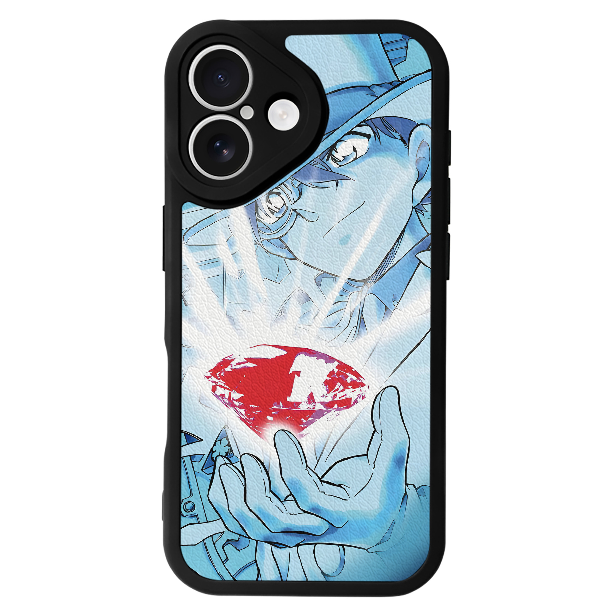 （画像用） 名探偵コナン Detective Conan 【iPhone 16シリーズ対応】シリコンスマホケース（レザー調） 材質：シリコン